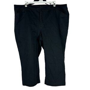 St. John's Bay Women's Black Capri Pants 20W Cotton/Spandex Blend